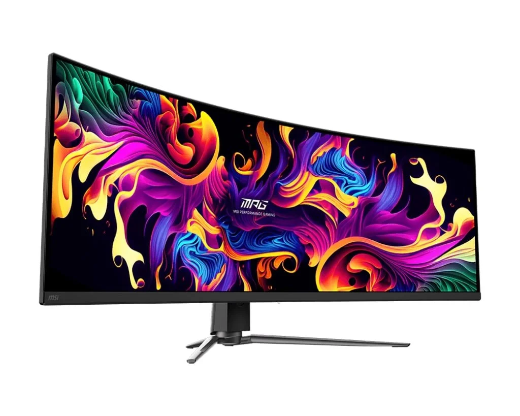 MSI MPG 491CQP Curve Gaming Monitor, 49" DQHD QD-OLED Display, 144Hz Refresh Rate, 0.03ms (GtG) Response Time, Adaptive-Sync Technology, 1.07b Display Colors, Black | 491CQP-QD-OLED