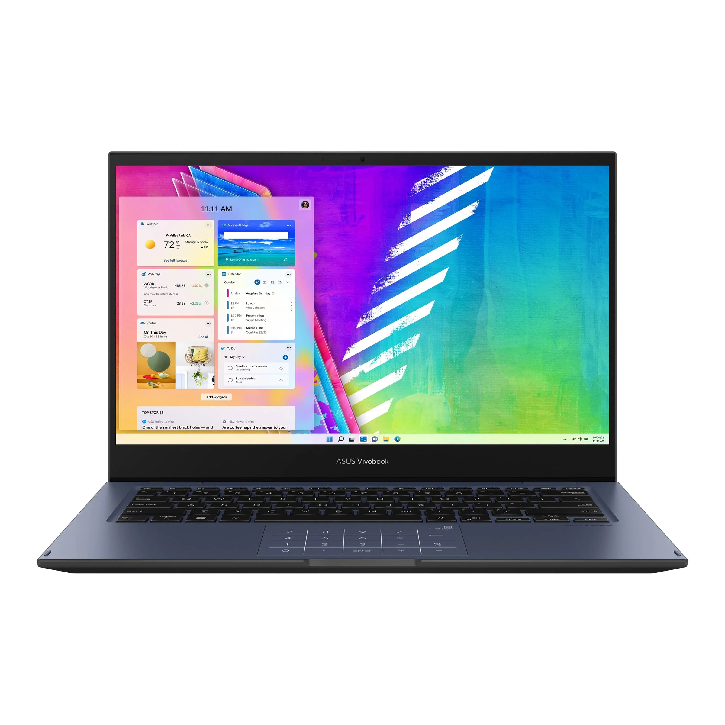 ASUS VIVOBOOK GO Flip TP1400KA 2 in 1 Laptop, 14.0'' FHD Touch, Intel Celeron N4500 1.1 GHz, 4GB RAM, 128GB SSD, Intel UHD Graphics, Free Stylus Pen + EN-AR KB, Win11, Quiet Blue | TP1400KA-EC075WS