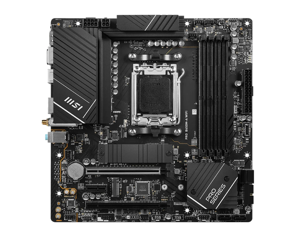 MSI PRO B650M‑A WIFI AM5 Micro‑ATX Motherboard – AMD B650, DDR5 128 GB, PCIe 4.0 ×2, 2×M.2, Wi‑Fi 6E, 2.5 GbE, HDMI/DP