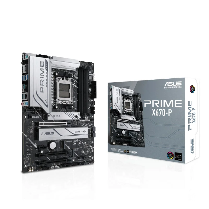 ASUS PRIME X670-P Motherboard – AMD AM5 Socket, ATX, DDR5 128GB, PCIe 5.0, 4×M.2, Wi-Fi 6, HDMI, DisplayPort
