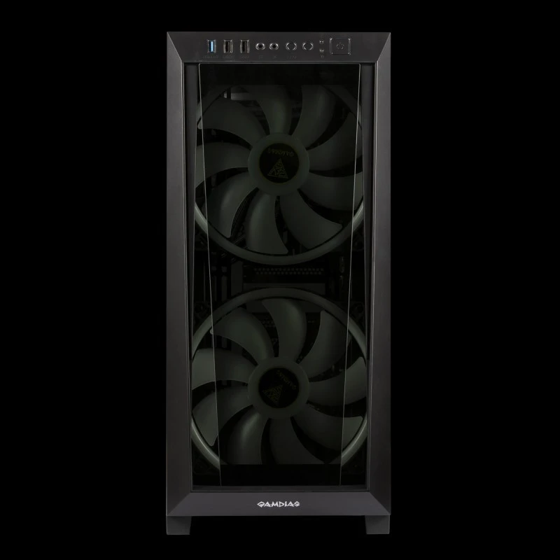 Gamdias APOLLO M2 ELITE ,Sync with Motherboard Dual Built-in 200mm ARGB Fans Seamless Tempered Glass Window