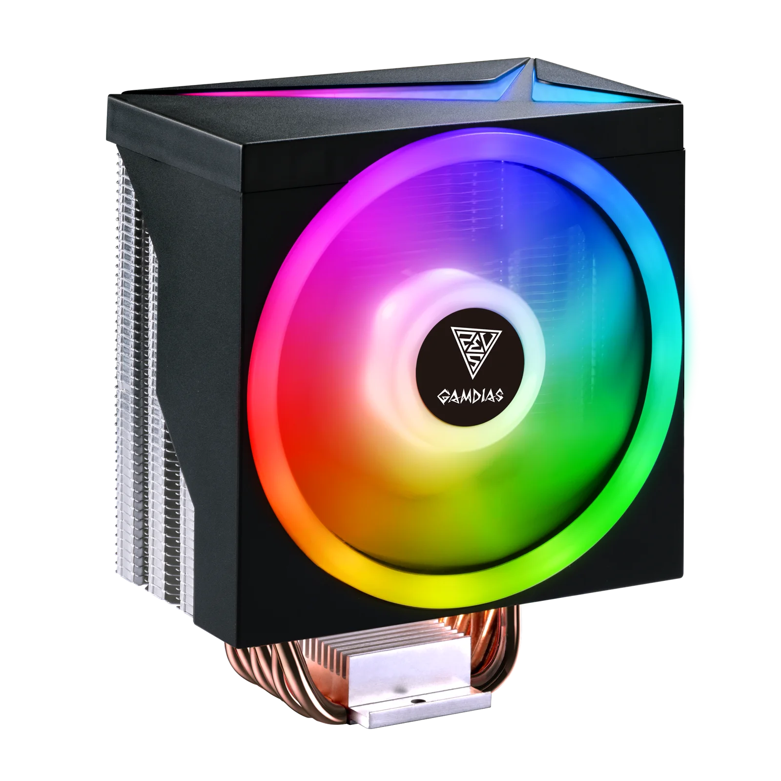 GAMDIAS BOREAS M1-610 CPU Air Cooler, 6 Copper Heatpipes, High Airflow PWM Fan, Direct Contact Technology, Quiet Cooling, Black Aluminum Design