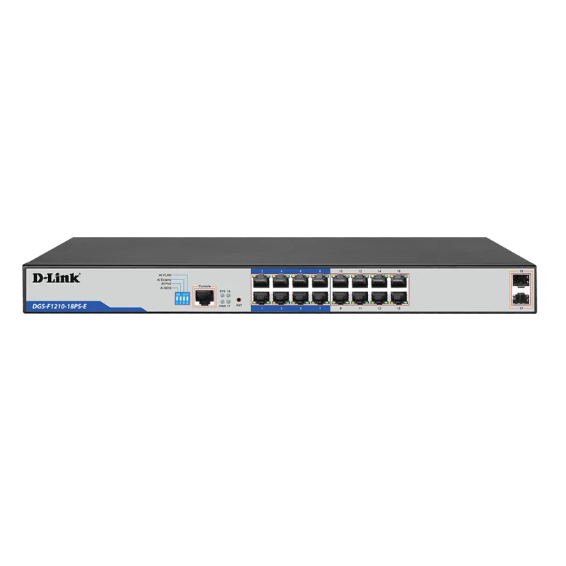 D-link Layer 2 Gigabit Managed Long Range PoE+ Switch DGS-F1210-18PS-E