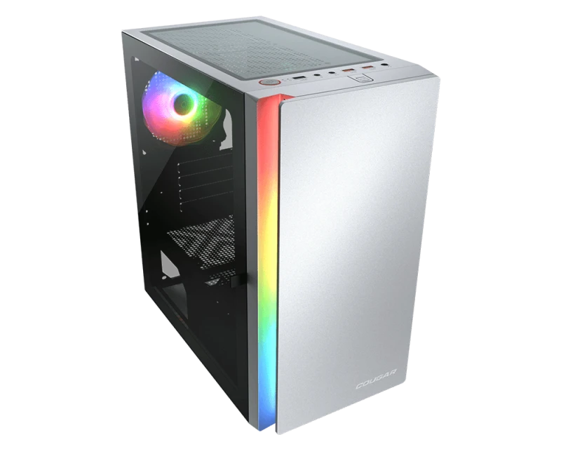 Cougar Purity RGB Mini Tower Case, Up to 5x Cooling Fan & 240mm Radiator Support, 1x Pre-Installed aRGB Fan | 385PC40.0002