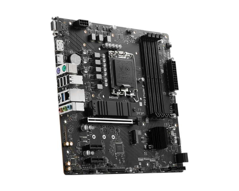 MSI PRO B760M-P Micro-ATX Motherboard, Intel LGA 1700, DDR5 256GB, PCIe 4.0 x16, HDMI, VGA, USB 3.2 | 911-7E02-026