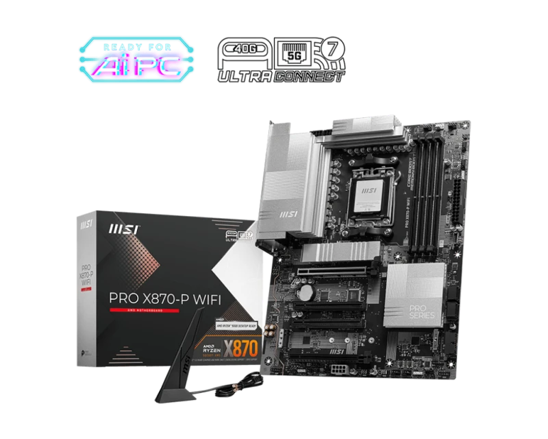MSI PRO X870-P WiFi AM5 ATX Motherboard, DDR5 256GB, PCIe x16, M.2 Support, Wi-Fi 7, Bluetooth, USB 4.0 | 911-7E47-001