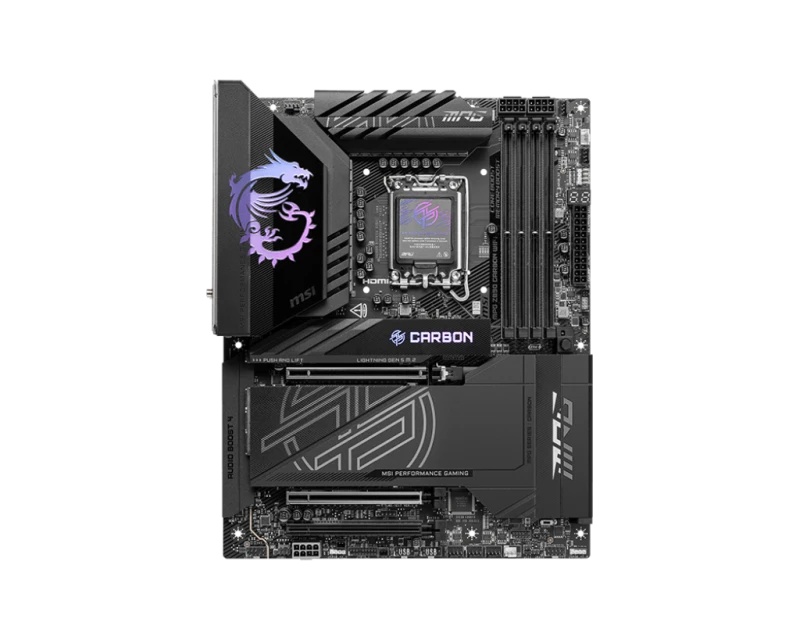 MSI MPG Z890 CARBON WIFI ATX Motherboard, LGA 1851, DDR5 9200 MT/s, PCIe 5.0, Wi-Fi 7, Thunderbolt 4, 5G+2.5G LAN | 911-7E17-001