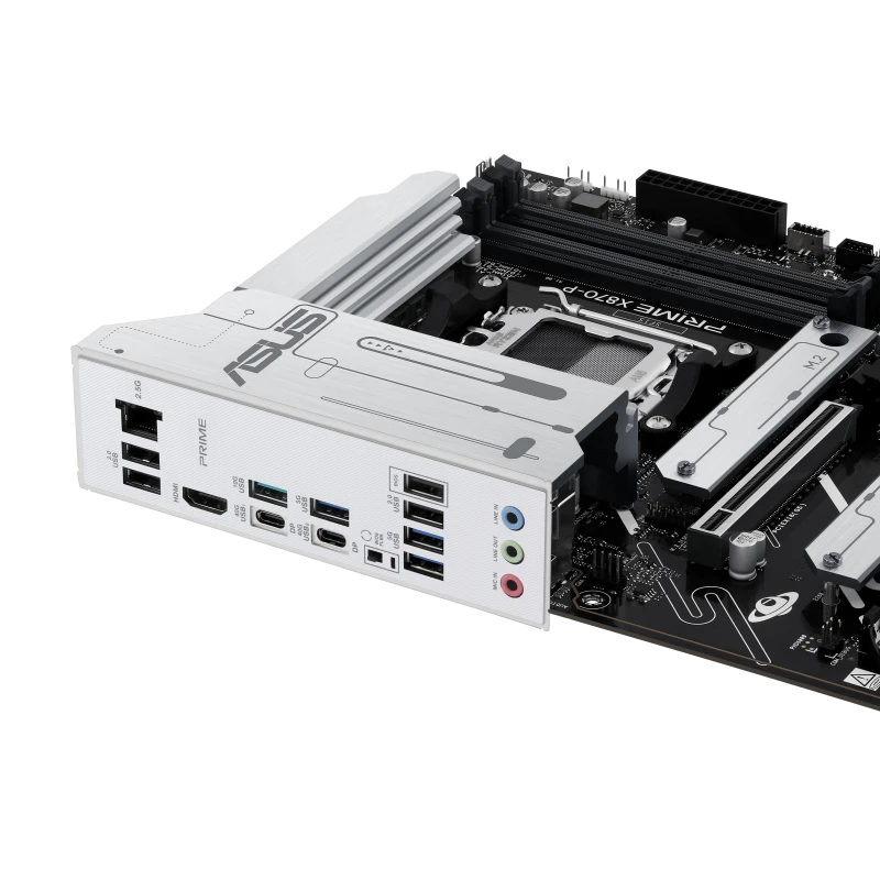 ASUS PRIME X870-P ATX Motherboard, AMD AM5, DDR5 192GB 8000+ MT/s, 4x DIMM, 4x M.2 Gen5, PCIe 5.0, USB 4.0, 90MB1IT0-M0EAY0