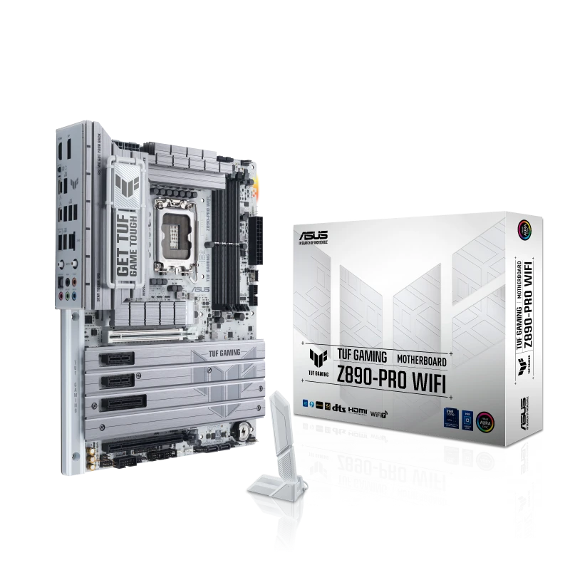 ASUS TUF GAMING Z890-PRO WiFi ATX Motherboard – Intel Z890, LGA 1851, DDR5 192GB 9066+ MT/s, PCIe 5.0, 2.5G LAN, Wi-Fi 7, USB4, 90MB1IR0-M0EAY0