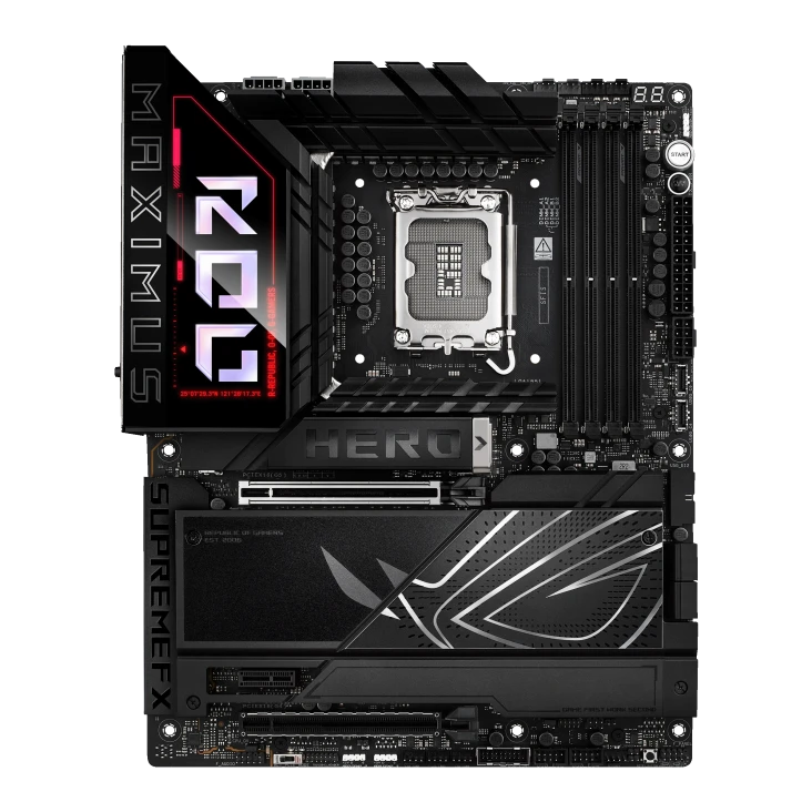 ASUS ROG MAXIMUS Z890 HERO ATX Motherboard – Intel Z890, LGA 1851, DDR5 192GB 9200+ MT/s, 6x M.2 Gen5, PCIe 5.0, Wi-Fi 7, USB4, 90MB1ID0-M0EAY0