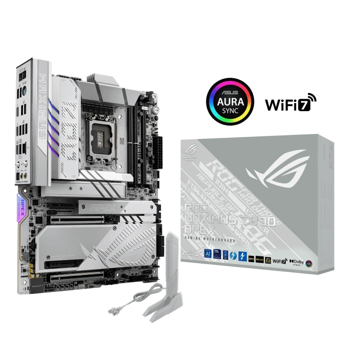 ASUS ROG MAXIMUS Z890 APEX ATX Motherboard – Intel Z890, LGA 1851, DDR5 96GB 9600+ MT/s, PCIe 5.0, Wi-Fi 7, USB4, 90MB1IP0-M0EAY0