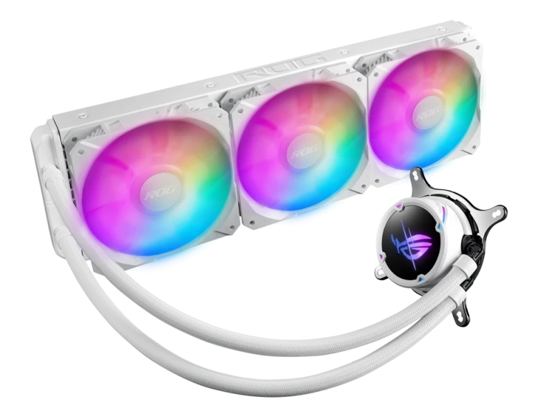 ASUS ROG Strix LC II 360 ARGB White Liquid CPU Cooler – 360mm Radiator, PWM Fans, ARGB Lighting, Sleeved Tubes | 90RC00F2-M0UAY4