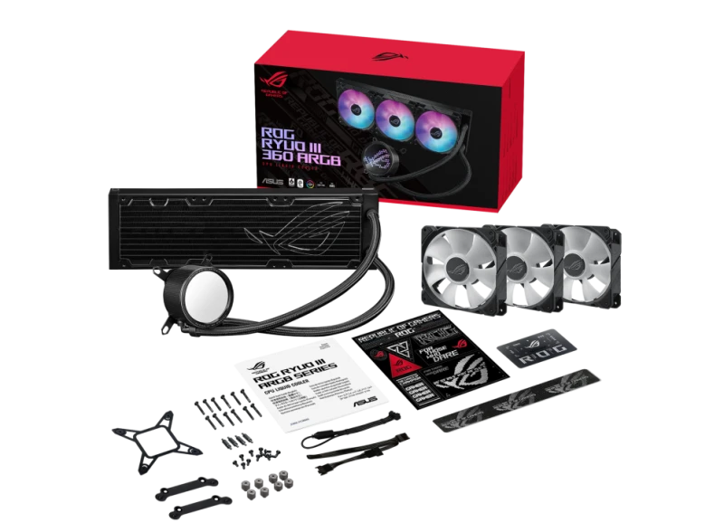ASUS ROG STRIX LC III 360 ARGB LCD AIO Cooler – 360 mm Radiator, 3.5″ Display, 7th Gen Asetek Pump, ARGB Fans, Intel/AMD | 90RC00W1‑M0UAY0