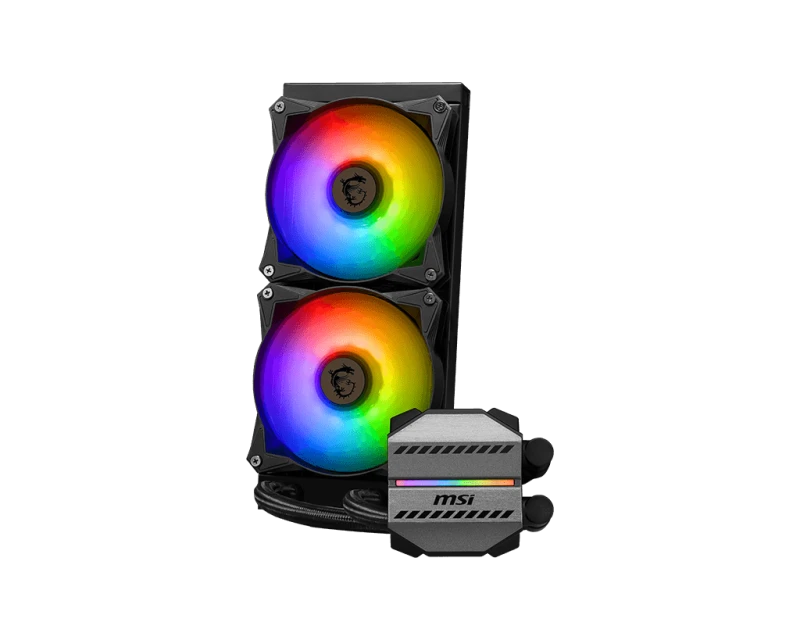 MSI MAG CORELIQUID M240 AIO Liquid Cooler, 240mm Radiator, Dual ARGB 120mm Fans, PWM Control, High-Performance Cooling, 306-7ZW4R14-813
