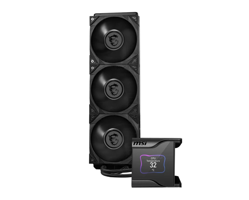 Gaming AIO Cooler MSI MEG CoreLiquid S360 – 360 mm, IPS Display, Silent Gale P12 Fans, AM5 & LGA1851 Support