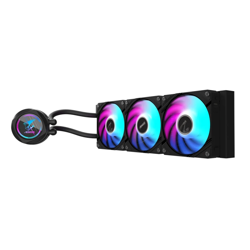 Gaming AIO Cooler Gigabyte AORUS WATERFORCE II 360 – 360 mm Radiator, ARGB, Fan EZ‑Chain, Rotatable Block, AM5 & LGA1851 Support
