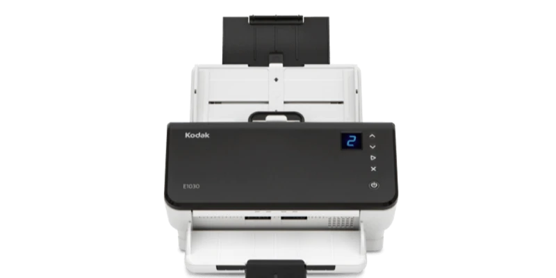 Kodak E1030 A4 Duplex Document Scanner – 30 ppm / 60 ipm, 80‑Sheet ADF, USB 3.2 Gen 1, 600 dpi, Smart Touch, Compact Design