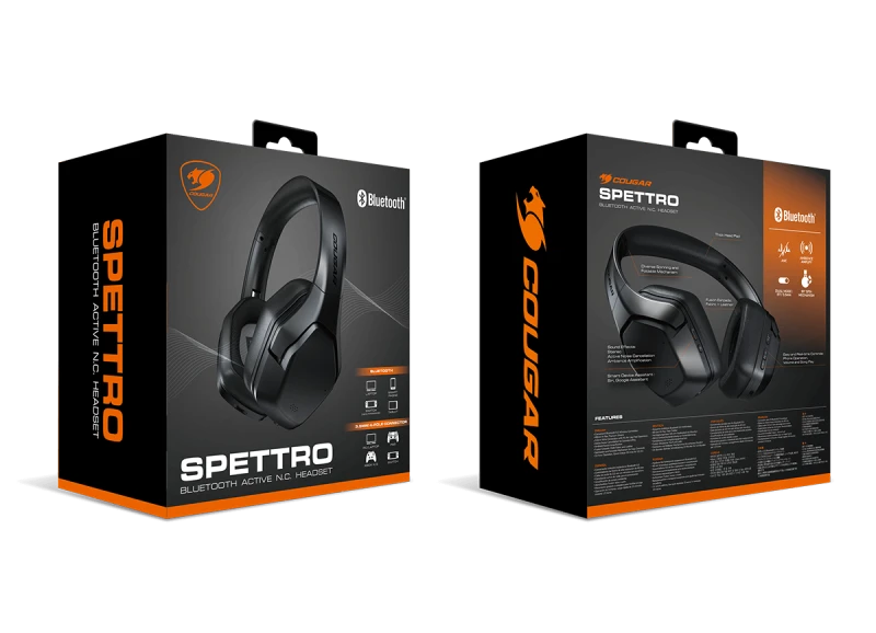 COUGAR Spettro Bluetooth/Wireless and 3.5mm wired mode Gaming Headset, with the Active Noise Cancellation