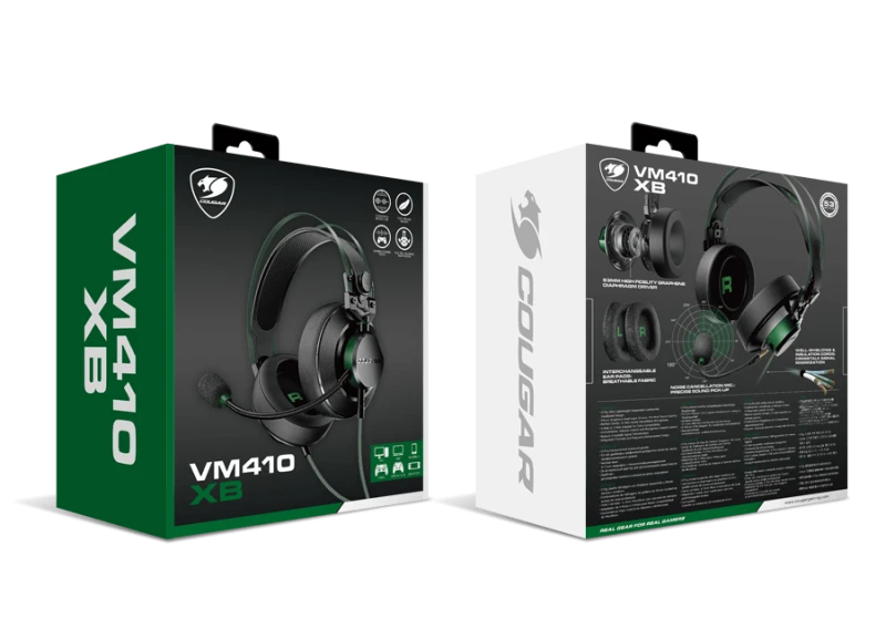 COUGAR VM410 XB Gaming Headset, 9.7mm microphone, compatible with phones, consoles, laptops, desktop