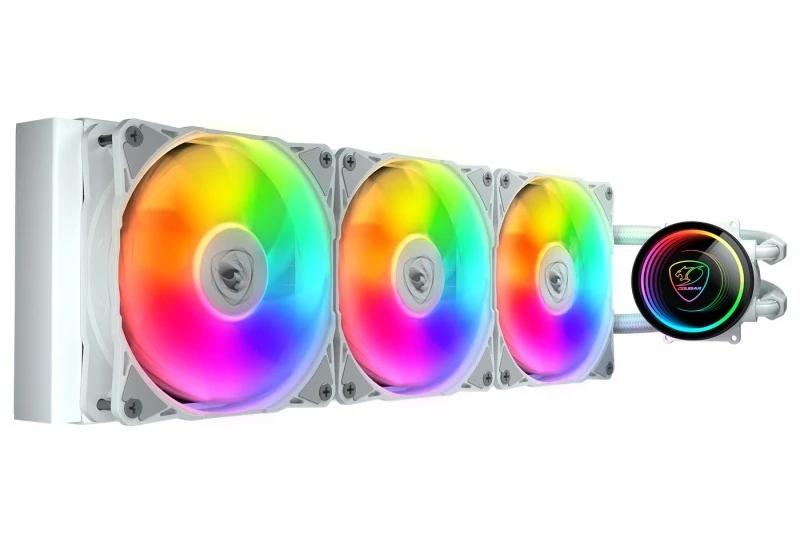 Cougar POSEIDON ELITE ARGB 360mm AIO Liquid CPU Cooler, White, AMD AM5 & Intel LGA1851 Compatible, 3x 120mm PWM Fans