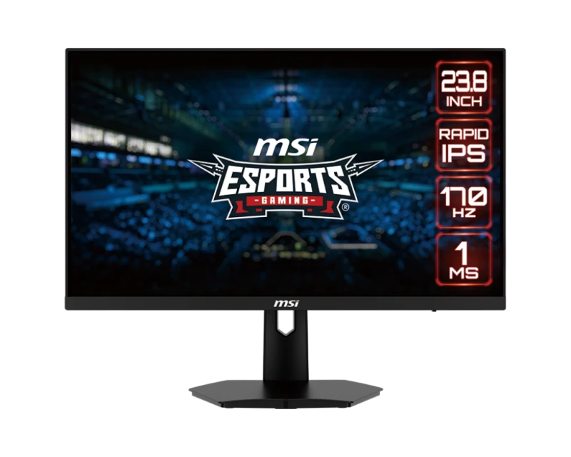 MSI G244F E2 Gaming Monitor, 1920x1080, 170hz Refresh rate, 1ms response time Rapid IPS panel