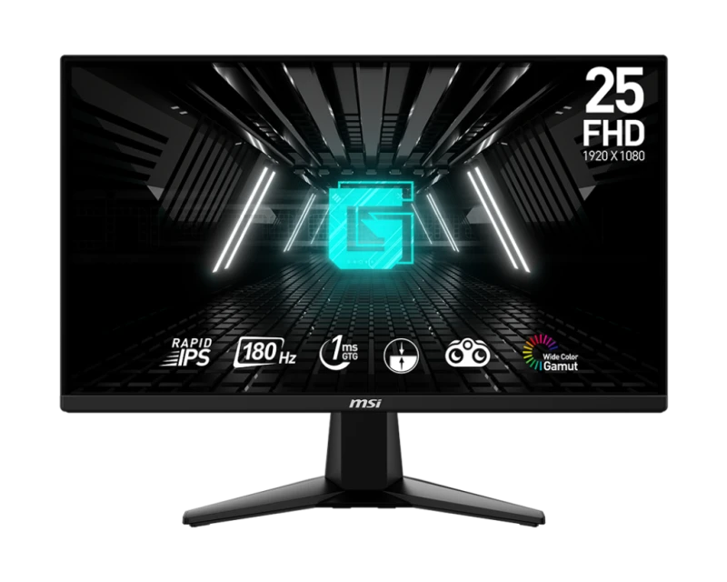 MSI G255F Gaming Monitor 24,5" FHD Rapid IPS Display 180Hz Refresh Rate 1ms (GtG) Response Time | 9S6-3BC01M-006
