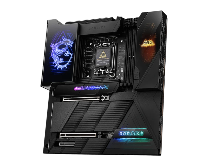 MSI MEG Z890 GODLIKE White Motherboard, Intel LGA 1851, DDR5 256GB, 8× M.2, PCIe 5.0 x2, Thunderbolt 5, Wi-Fi 7, 10G/5G LAN, E-ATX