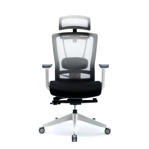 Navodesk Halo Ergonomic Office Chair, Adjustable Height, Lumbar Support, Armrest, Headrest, Backrest, Seat Tilt, Black/White Design, Comfortable