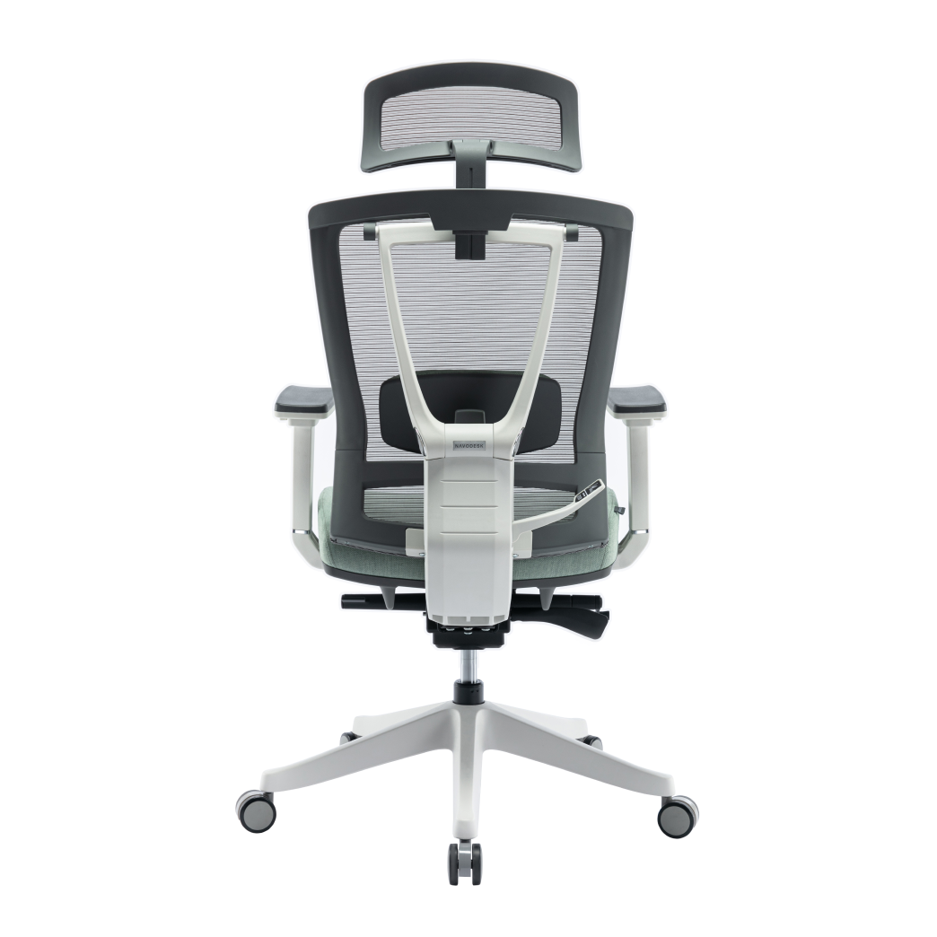 Navodesk Halo Chair, Responsive Lumbar Support, Adjustable height, armrest, headrest, backrest, and seat tilt - Green