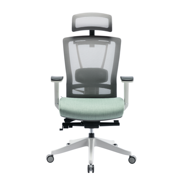 Navodesk Halo Chair, Responsive Lumbar Support, Adjustable height, armrest, headrest, backrest, and seat tilt - Green
