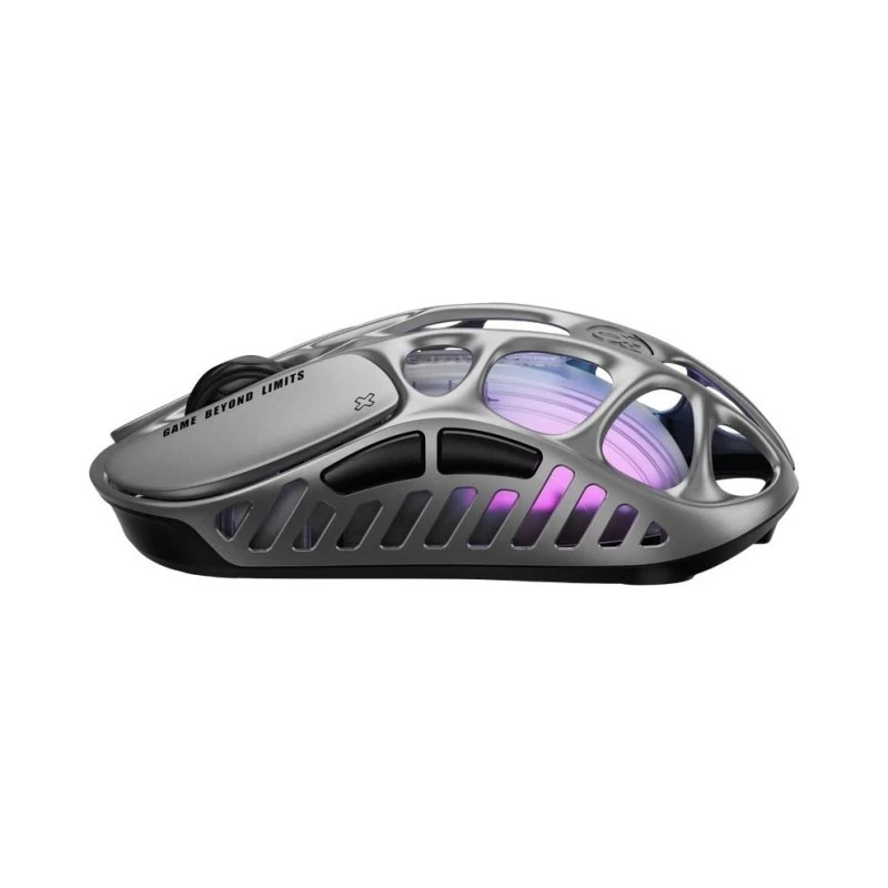 GravaStar Mercury X Wireless Gaming Mouse, 32,000 DPI Sensor, RGB Lighting, 5 Programmable Buttons, 65h Battery, Lightweight, Interstellar Silver