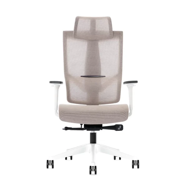 Navodesk AERO‑BG Mesh Ergonomic Office Chair, Adjustable Seat & Headrest, 4‑Position Recline Lock, BIFMA Certified – Beige Grey