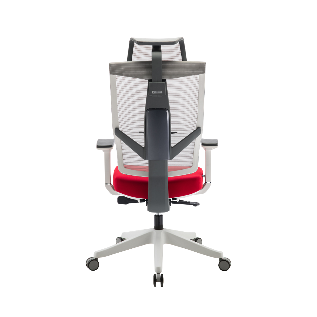 Navodesk Aero Fabric Office Chair, Multi-Adjustable Seat, Back, Headrest & Armrests, Comfortable Cushion Seat – Red