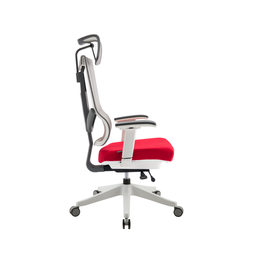 Navodesk Aero Fabric Office Chair, Multi-Adjustable Seat, Back, Headrest & Armrests, Comfortable Cushion Seat – Red