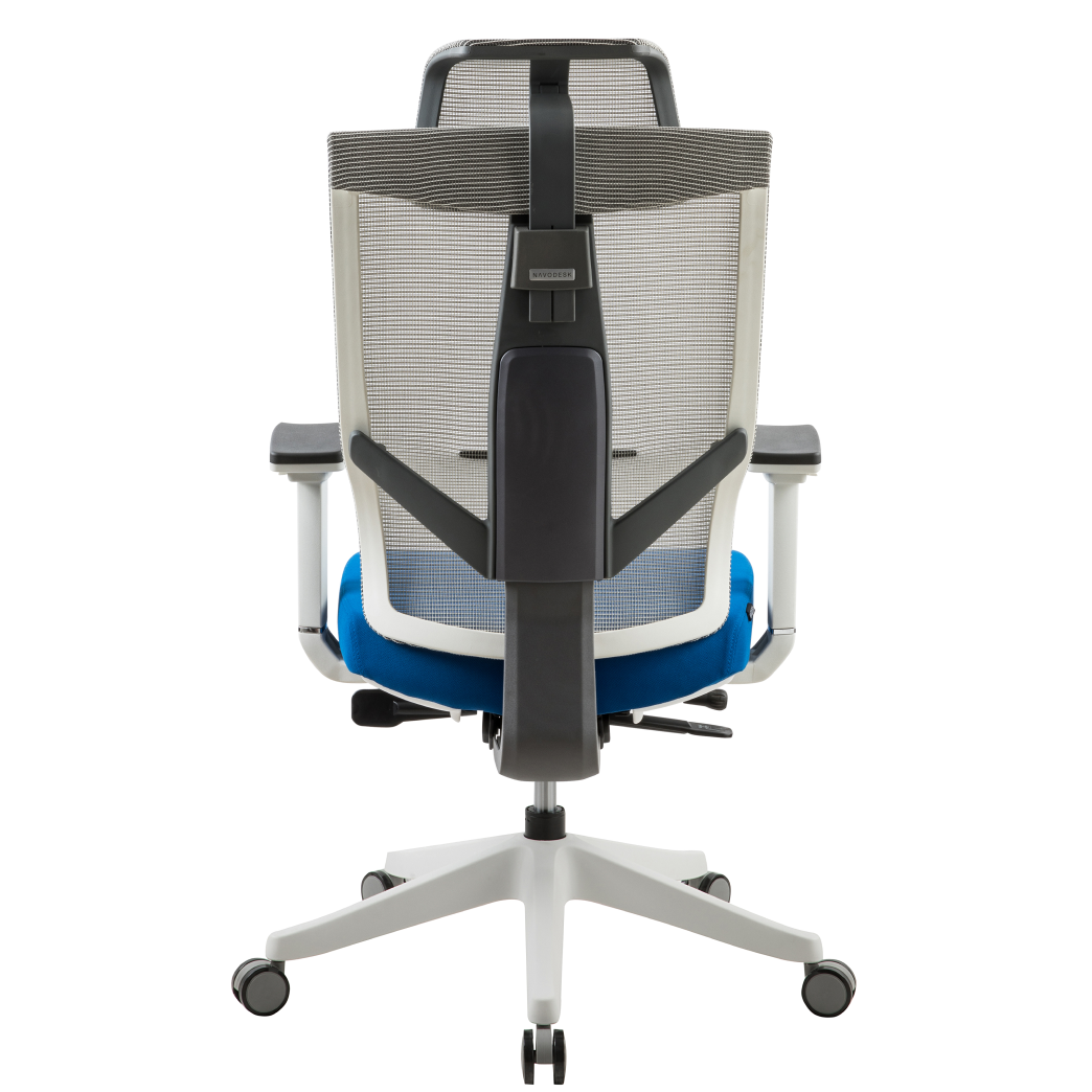 Navodesk Aero Fabric Office Chair, Multi-Adjustable Seat, Back, Headrest & Armrests, Comfortable Cushion Seat – Sapphire Blue