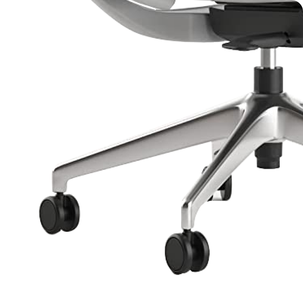 Navodesk NIO Ergonomic Office Chair, Adjustable Armrests & Headrest, Fabric Seat, Mesh Backrest, Stainless Steel Base – Black & White