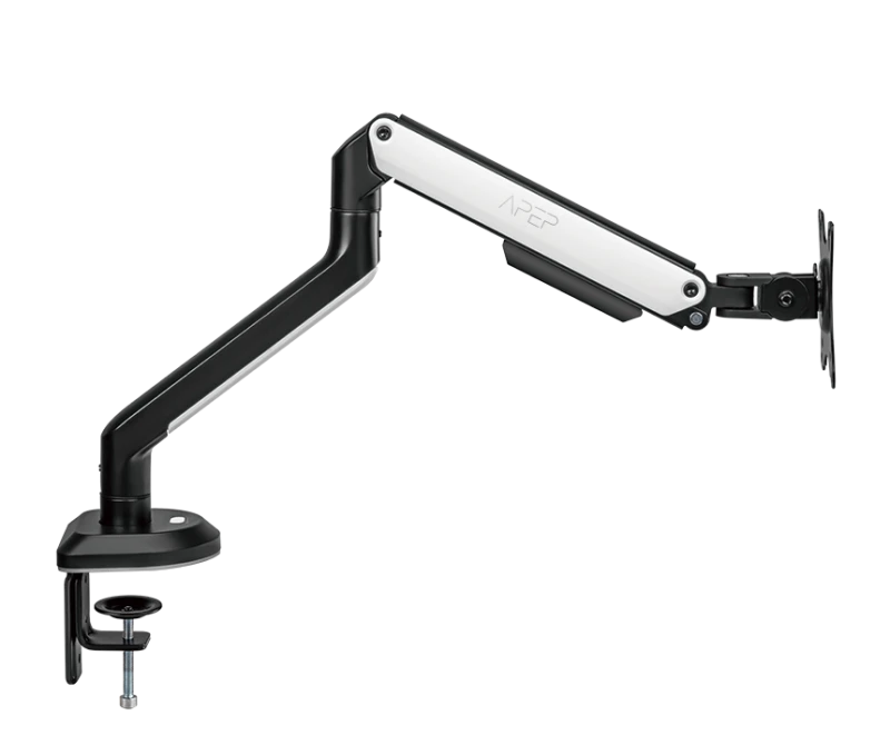 Sades Apep RGB Single Monitor Mount Arm, White, Adjustable, Heavy-Duty, Compatible with Up to 32" Monitors