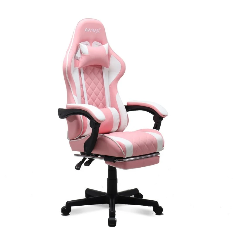 Gamax Gaming Chair Model 1-LT001L with  Linkage Function Armrest & Retactable Footrest -  Pink