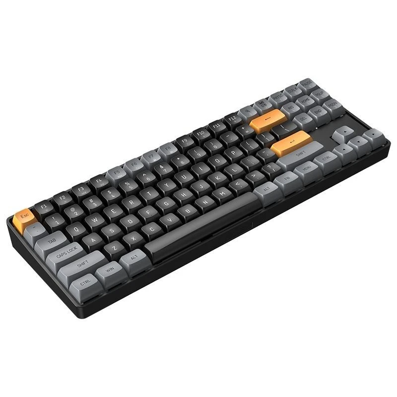 DarkFlash GD87 Mechanical Keyboard, 87 Keys, Anti-Ghosting Keys, Hot-Swappable, PBT Keycap, Anti-Skid Foot Support, 2.4Ghz & Wired Connectivity - Brown Sugar