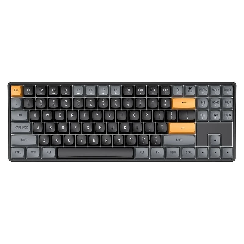 DarkFlash GD87 Mechanical Keyboard, 87 Keys, Anti-Ghosting Keys, Hot-Swappable, PBT Keycap, Anti-Skid Foot Support, 2.4Ghz & Wired Connectivity - Brown Sugar