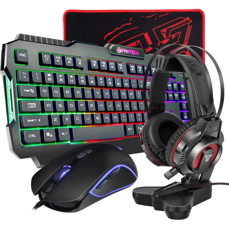 Fantech P51 Five in One Gaming Set, Headphone, Headset Stand, Keyboard, Mouse, Mousepad | P51