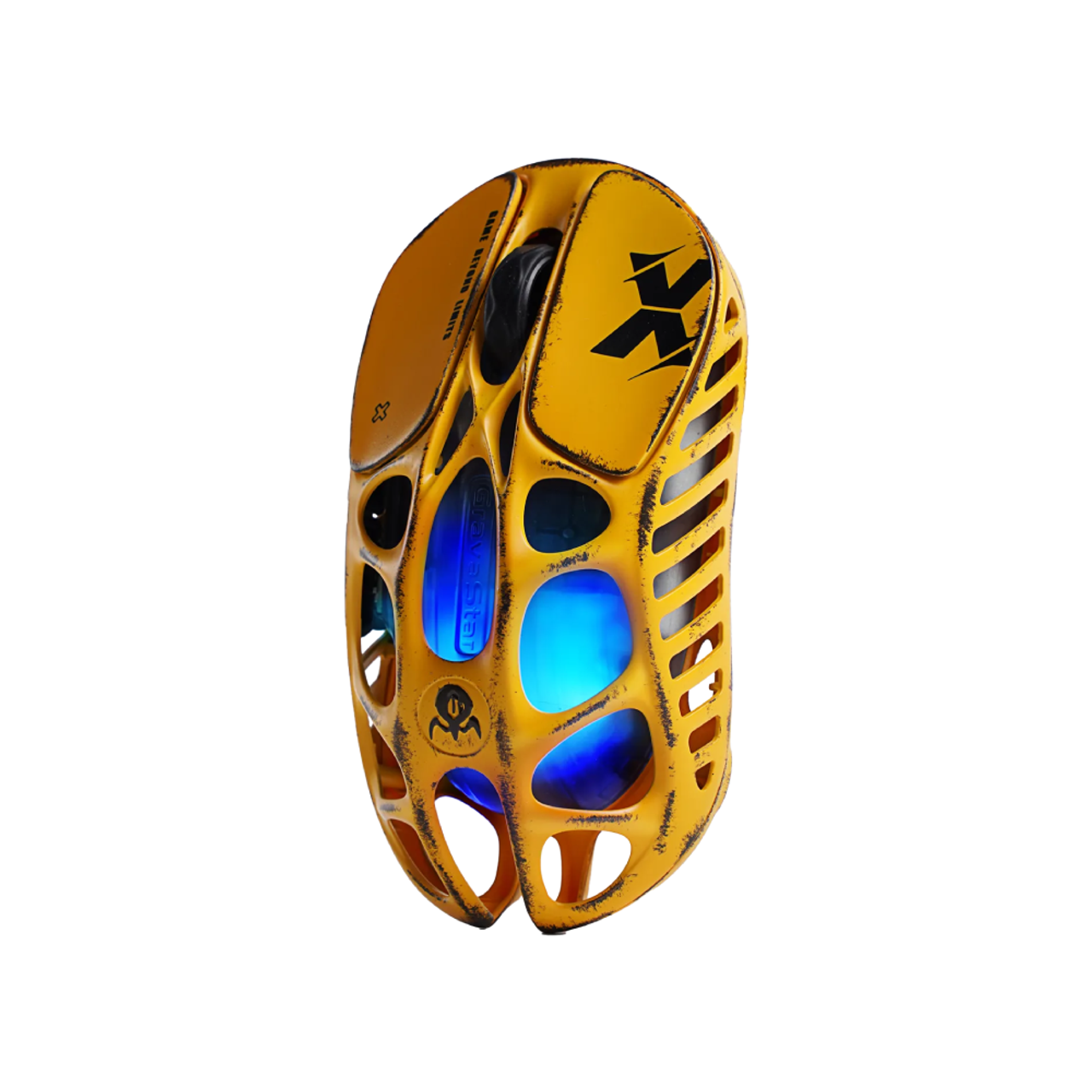 GravaStar Mercury X Pro Wireless Gaming Mouse, 32,000 DPI, RGB Lighting, Lightweight Design, 43h Battery Life, Battle-Worn Yellow