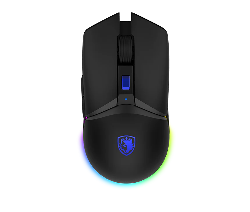 Sades Akimbo S18 Wireless Gaming Mouse, Supports Over 20 Million"s Clicks, 600mAh, 55-Hour* Long Duration, DPI of 16000 Max, 6 Programmable Buttons, Black