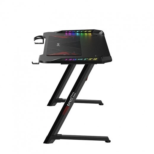 Gamax TD-03 with GT-01 Light P2 Carbon Fibre Grain Environmental Gaming Desk - Black