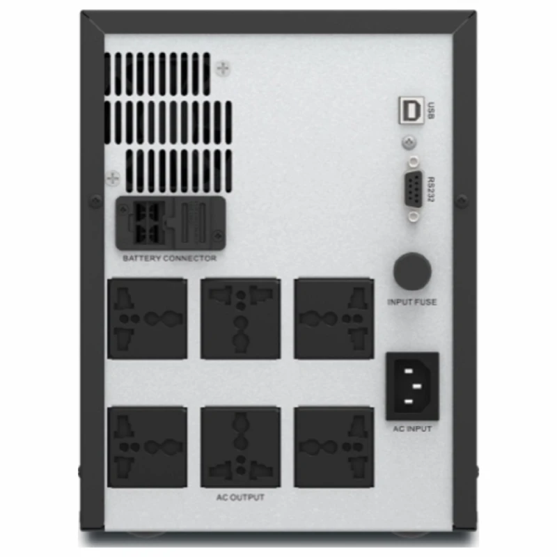 APC MSX SMV 2000VA Easy UPS, Universal Outlet, UK Power Cord, 230V Input Voltage, 1400W Rated Power, Not Rack Mountable, Black