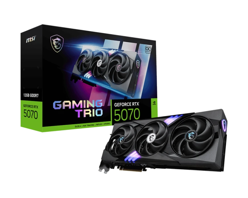 MSI GeForce RTX 5070 GAMING TRIO OC 12GB GDDR7, 2625MHz, PCIe 5.0, DLSS 4, Ray Tracing, Triple-Fan Cooling | 912-V532-019
