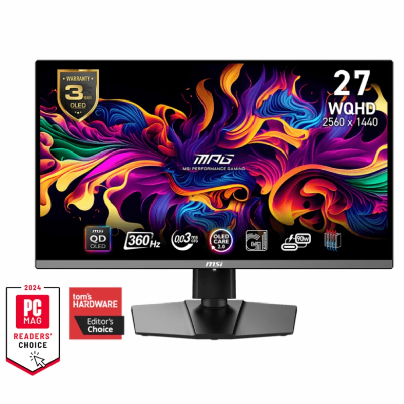 MSI MAG 271QPX QD-OLED E2 27-inch 2K Gaming Monitor, 2560 x 1440 (QHD), 0.03ms Response Time, 240Hz |9S6-3CD89T-008