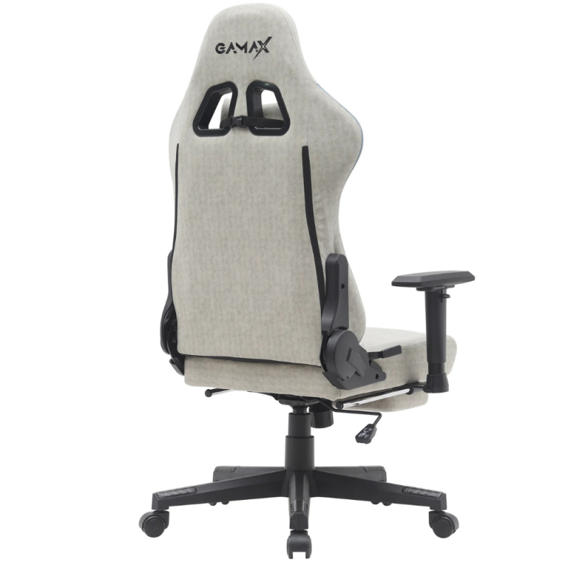 Gamax Gaming Chair model BS-7970 with foot rest - Light Grey
