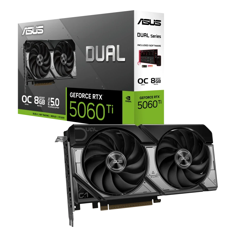 ASUS Dual GeForce RTX 5060 Ti 8GB GDDR7 OC Edition Graphics Card | 90YV0MP2-M0NA00