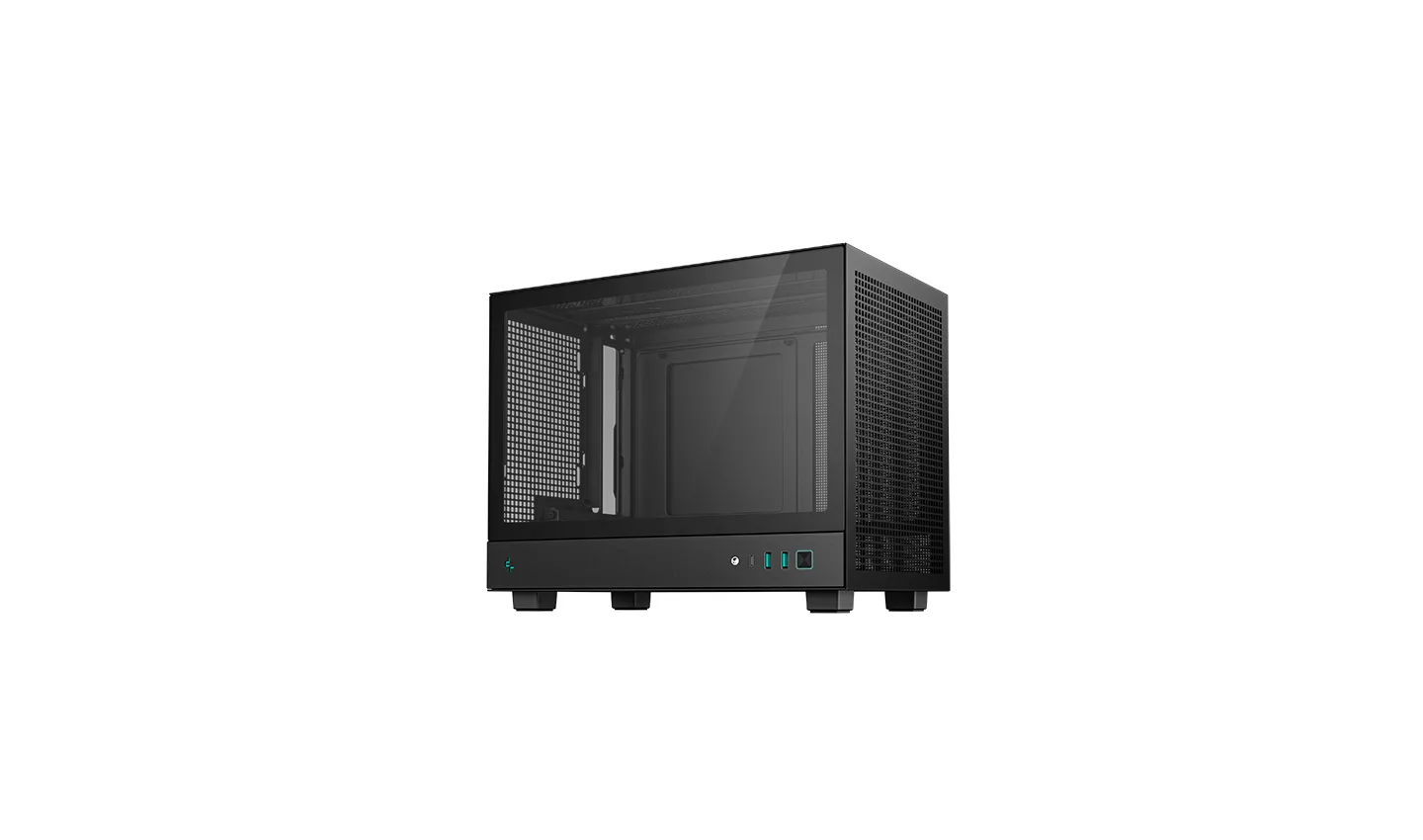 DeepCool CH160 Mini-ITX Computer Case, High airflow panels, Full sized air cooling, Customized designs case panels - Black | R-CH160-BKNGI0-G-1